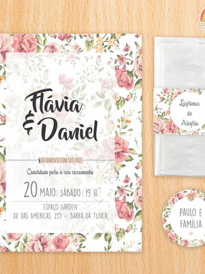 Convite de casamento floral 01