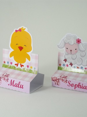 Porta bis / chocolate duplo fazendinha rosa