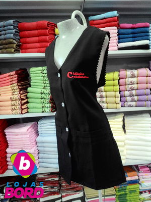 Jaleco feminino cavado bordado personalizado - tamanho p