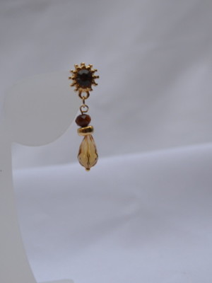 Brincos de cristal-topazio dourado