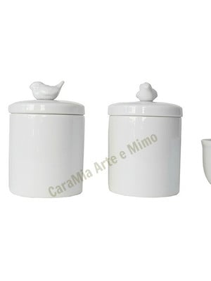 Kit higiene bebê porcelana pássaros