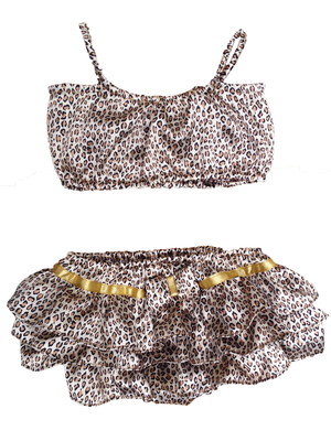 Fantasia infantil oncinha conjunto 2 peças: calcinha + top
