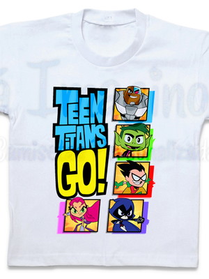 Camiseta infantil jovens titãs em ação