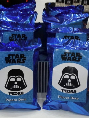 Pipoca doce star wars- kit com 10 unds (vlr unl r$ 3,60