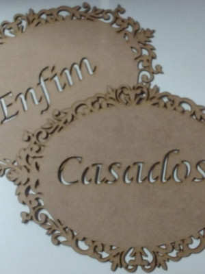 Kit 2 placas para casamento em mdf cru