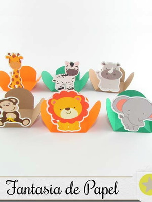 Forminhas para doce animais safári