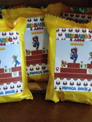 Pipoca doce mario - kit com 10 unds (vlr unl r$ 3,60