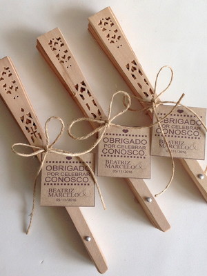 Leques personalizados rustic chic