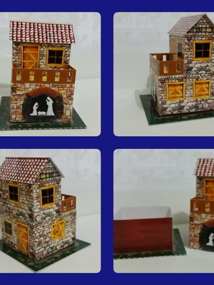 Caixa casinha de natal - sobrado - arquivo de corte