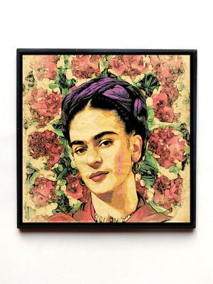 Quadro frida kahlo (flores)