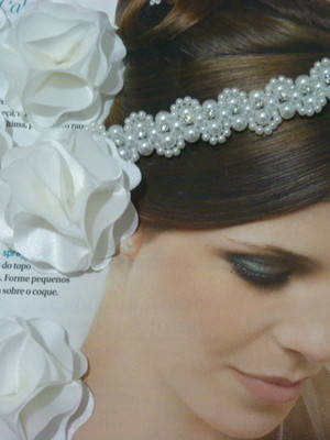 Tiara noiva classic pérola headband headpeace