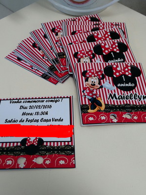 Convite capa para pirulitos mjnie