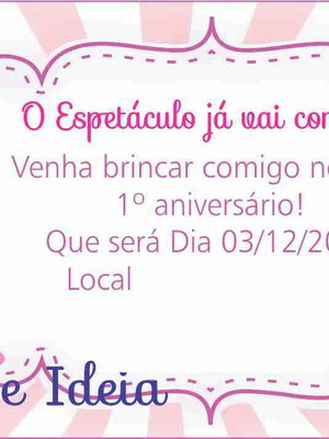 Convite ingresso circo