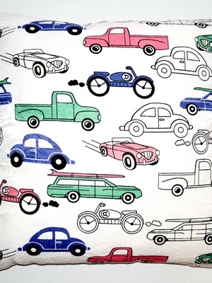 Capa de almofada carros & motos fundo branco