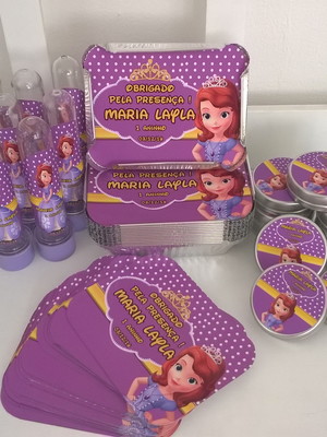 Kit lembrancinha princesa sofia 60 itens
