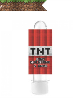 Rótulo tubete grande 13 cm - minecraft