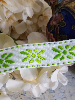 5 metros de galão decorativo flores verdes