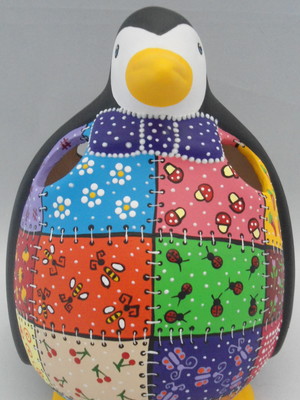 Pinguim gordo porta talher retalhos