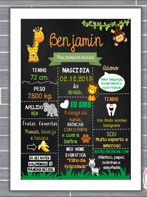 Quadro chalkboard - safari - 36x46