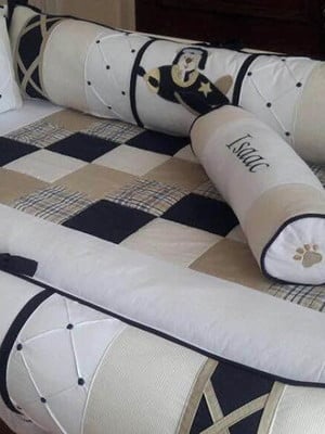 Kit berço bebê urso ursinho urso aviador bege marinho isaac