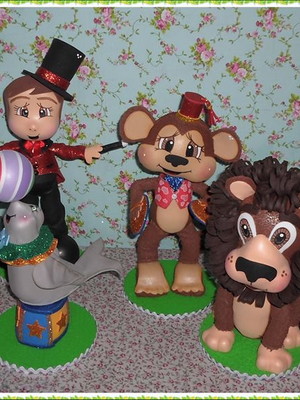 Kit circo em e.v.a 3d 6 peças