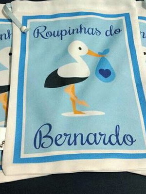 Kit saquinhos maternidade cegonha azul
