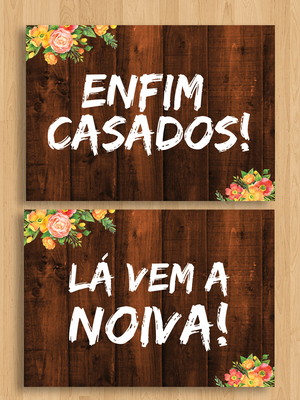 Plaquinha de casamento - frente e verso