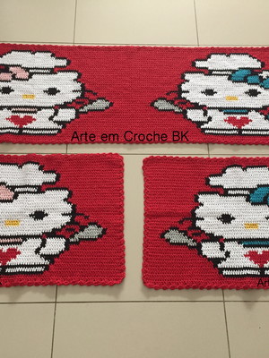 Jogo de tapetes hello kitty cozinheira