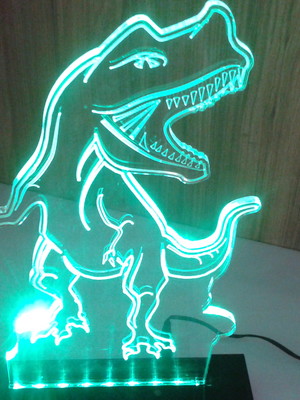 Luminaria 3d dinossauro tiranossauro