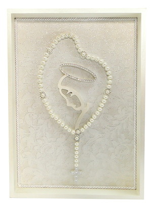 Quadro rosário branco harmonia