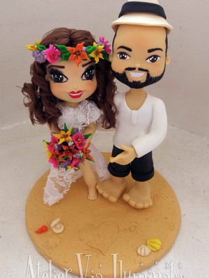 Noivinhos praieiros personalizado
