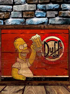 Quadro decorativo cerveja duff vintage