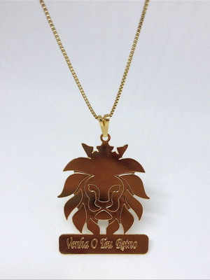 Colar leão personalizado com nome