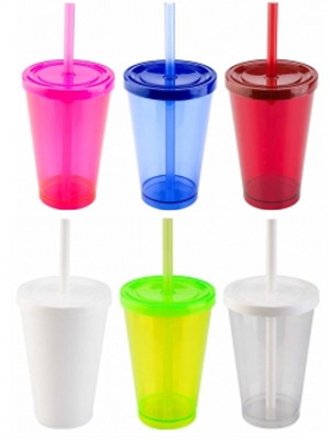 20 copos com tampa e canudo - copo 350ml