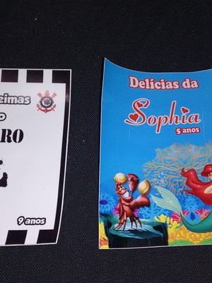 10 rótulos em vinil para saquinho zip lock