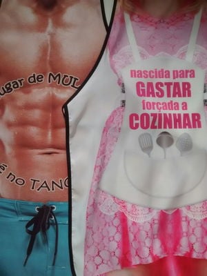 Avental divertido casal 2 pçs