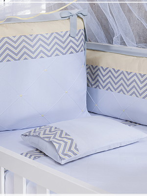 Kit berço chevron amarelo americano