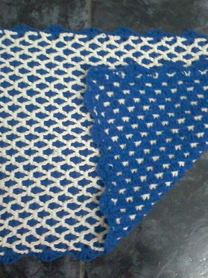 Tapete dupla-face azul