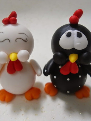 Galinha preta e branca