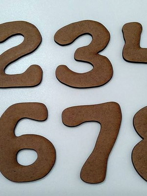 Aplique de números em mdf cru 3 cm (cada