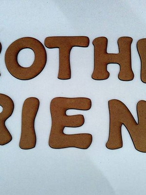 Aplique letra mdf cru 10 cm (cada)