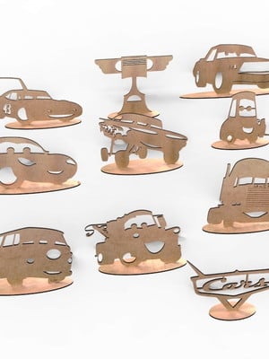 Carros disney 15 pça enfeite de mesa mdf