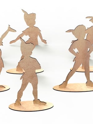 Peter pan enfeite de mesa mdf 5 pças
