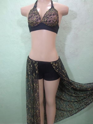 Conjunto 3 peças cortininha renda