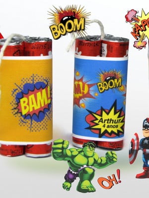 Kit de mesa baton de chocolate super herois