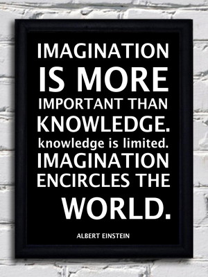 Poster c/ moldura albert einstein frase