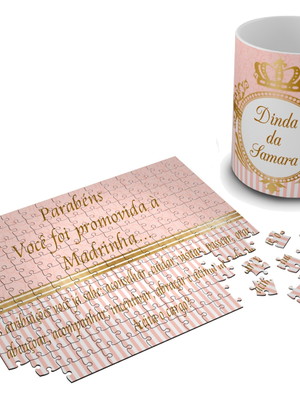 Kit convite de batizado padrinhos