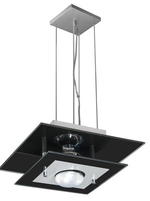 Lustre pendente sala de jantar ou quarto - vidro preto