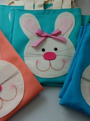 Sacolinhas coelhinhos para páscoa 20cm x 20cm - unidade