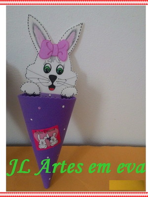 Kit c/ 2 uni. cone coelho de páscoa